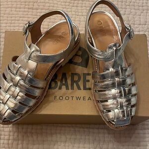 Bared Footwear Silver Woven Sandals